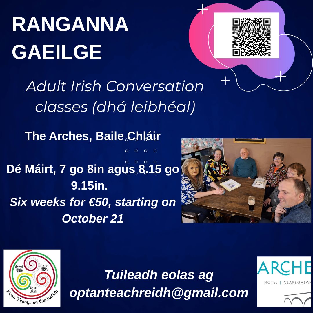 Irish classes for adults in Claregalway